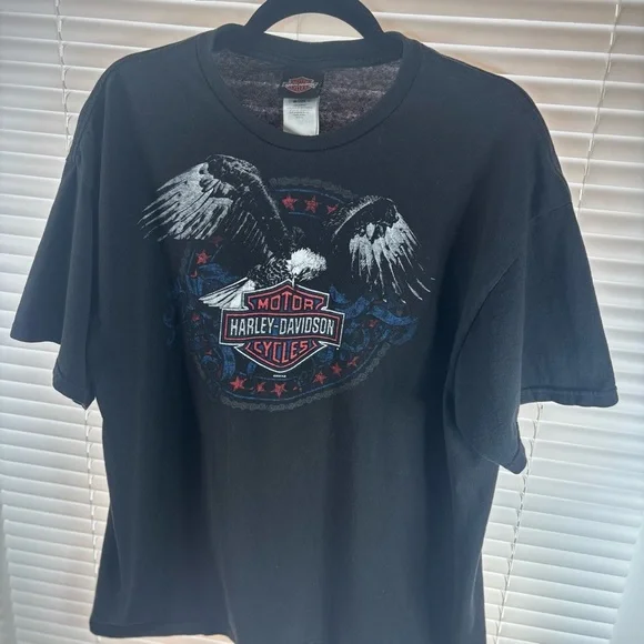 Harley Davidson Shirt Mens Extra Large Eagle Ride 2 Live License Plate Moto Gift - Picture 2 of 6